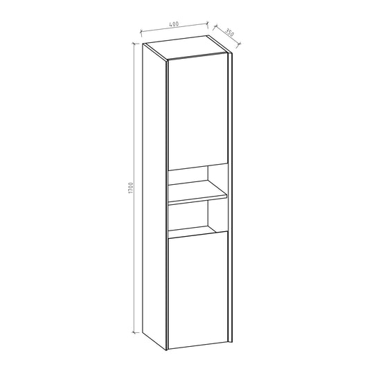 Oslo høyskap sort m/eikefront V2