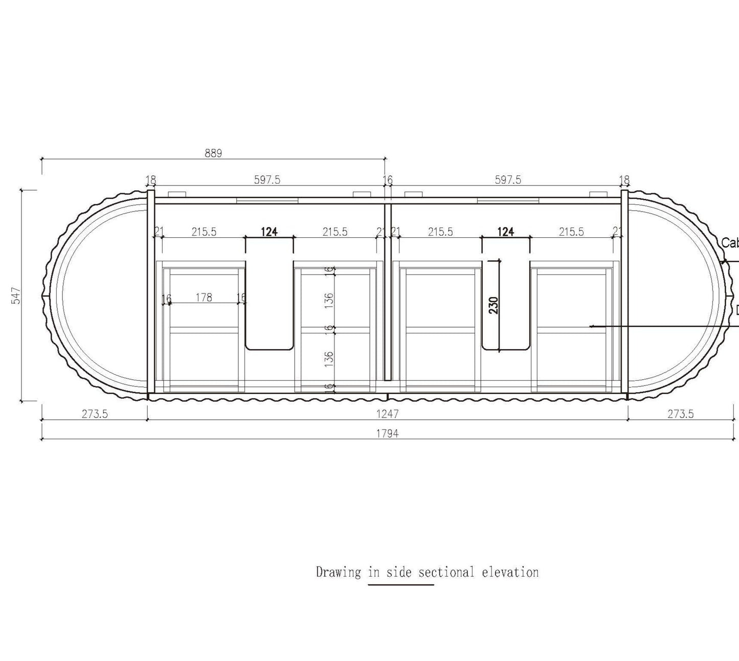 Nordic shape 180 eik med enkel/servant UTEN hull for blandebatteri. UTEN/speil