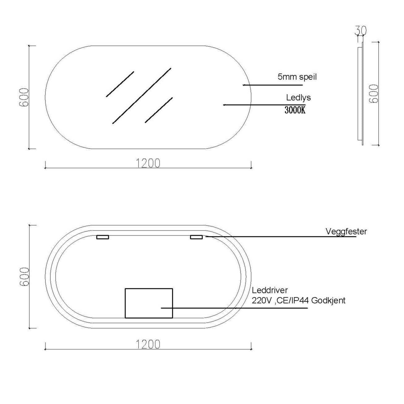Nordic shape 120 møbelsett valnøtt