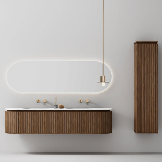 Nordic shape baderomsmøbel 180 cm med ledspeil og høyskap