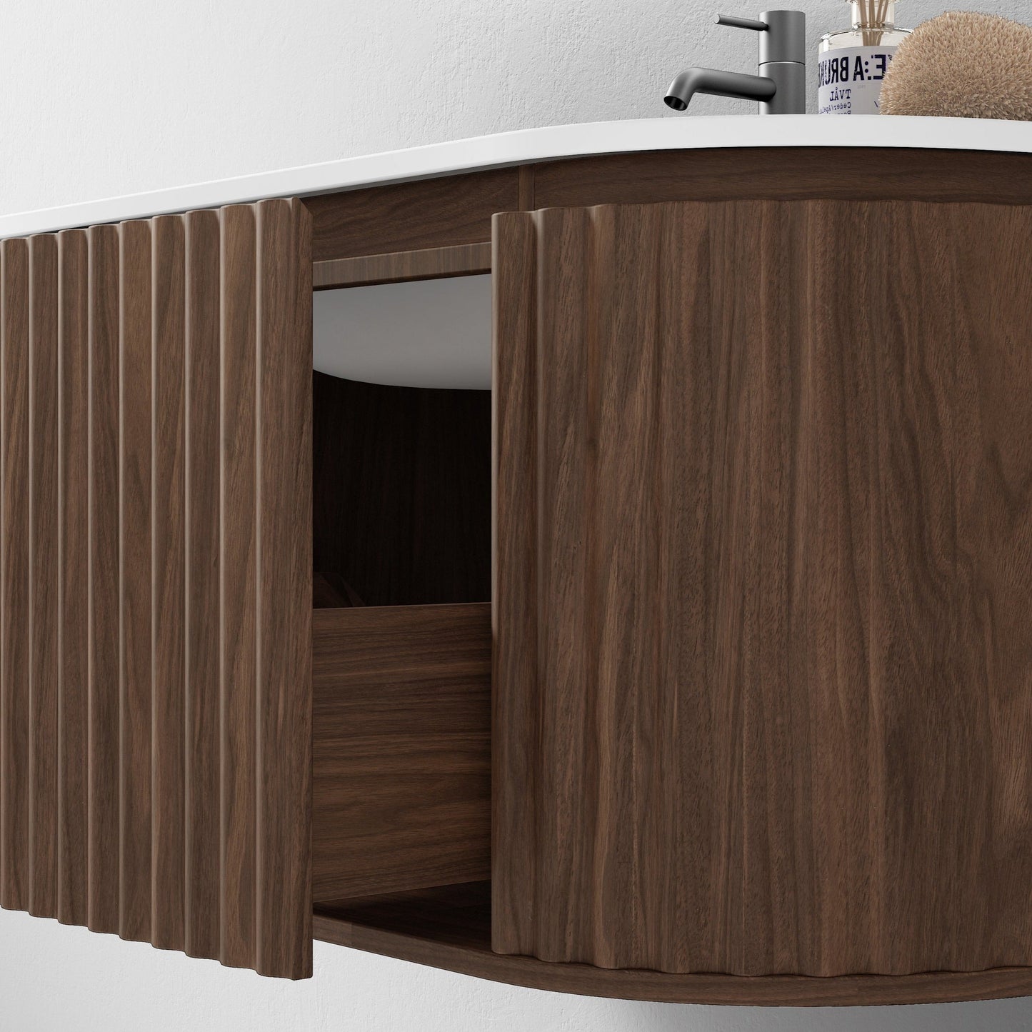 Nordic shape 100 valnøtt med servant u/speil