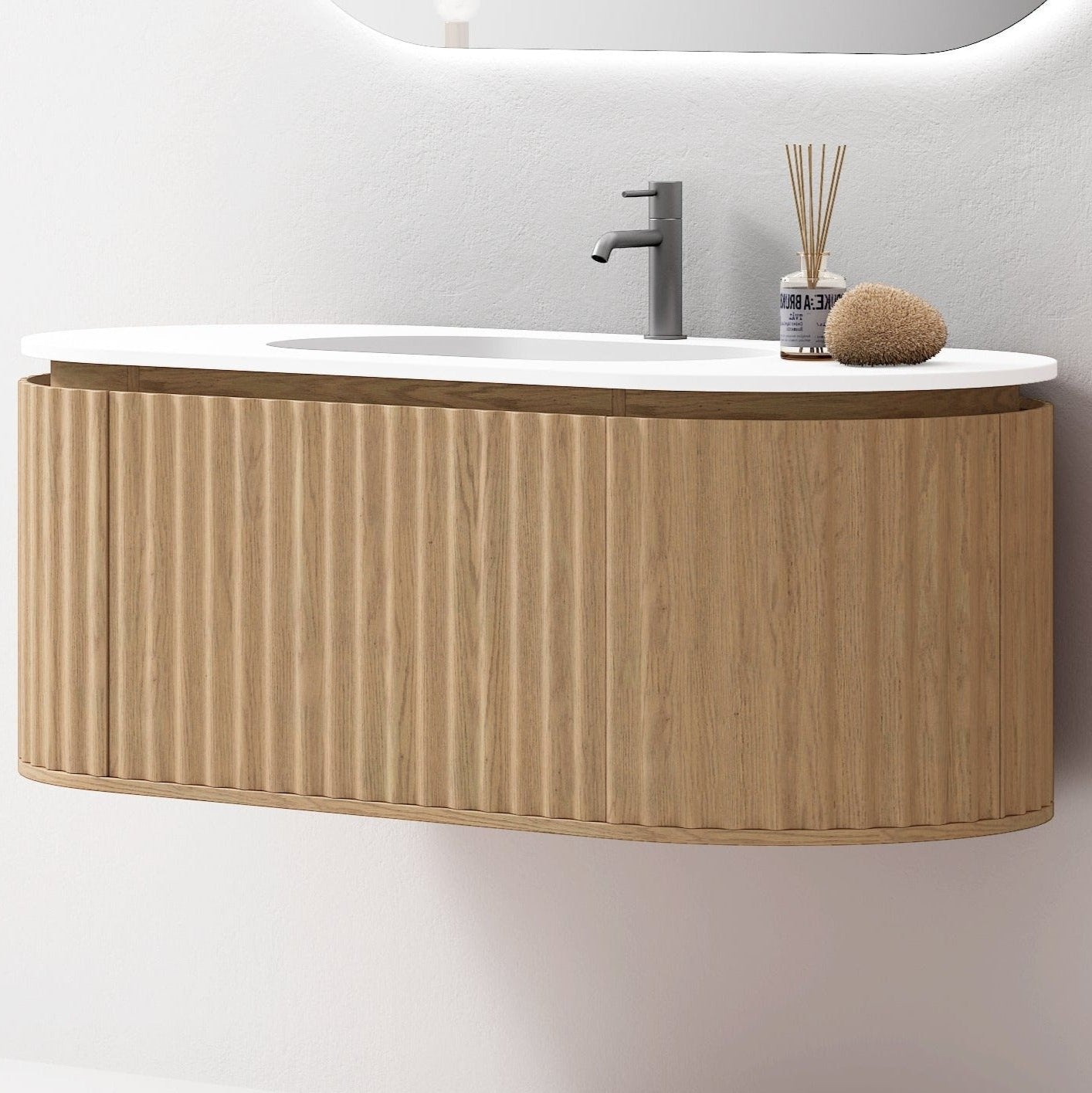 Nordic shape 120 eik med servant u/speil V2