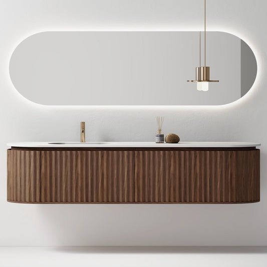 Nordic shape 180 valnøtt med enkel servant u/speil