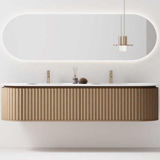 Nordic shape 180 eik med dobbel servant u/speil