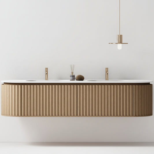 Nordic shape 180 eik med dobbel servant u/speil V2