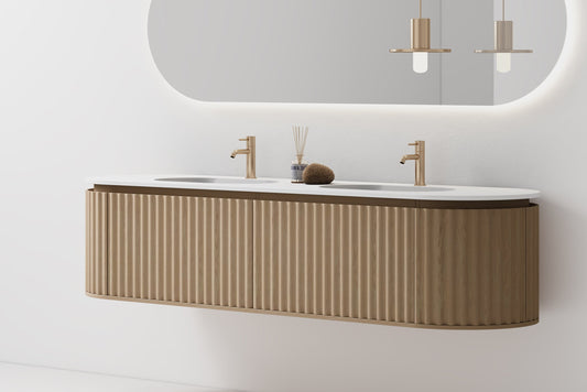Nordic shape 180 eik med dobbel servant u/speil V2