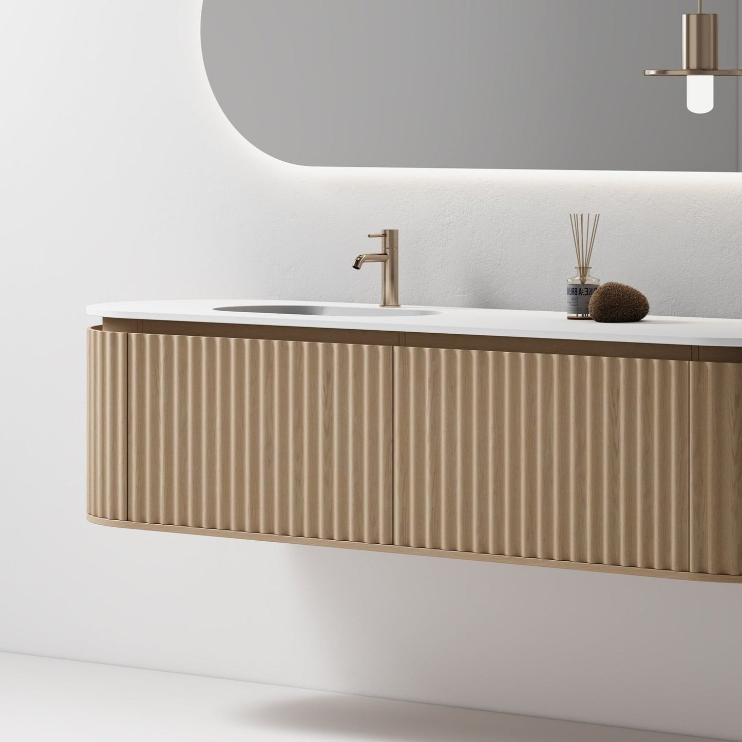 Nordic shape 180 eik med enkel servant u/speil