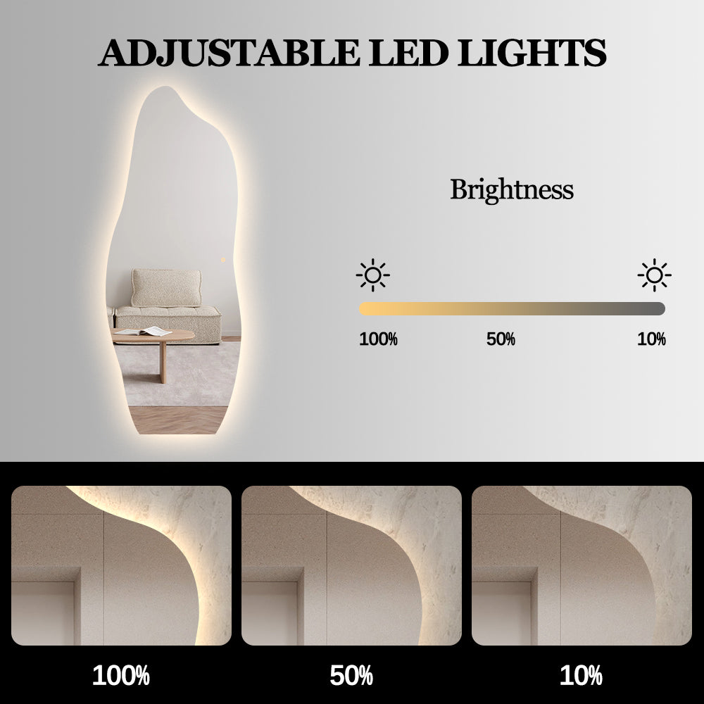 Roma dimbart lysspeil m/antidugg 70x180 cm V2
