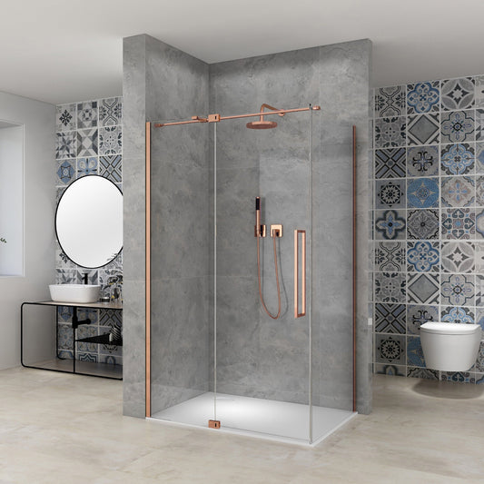 Ava dusjhjørne, børstet kobber