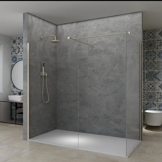 Ava walk in dusjhjørne , børstet stål