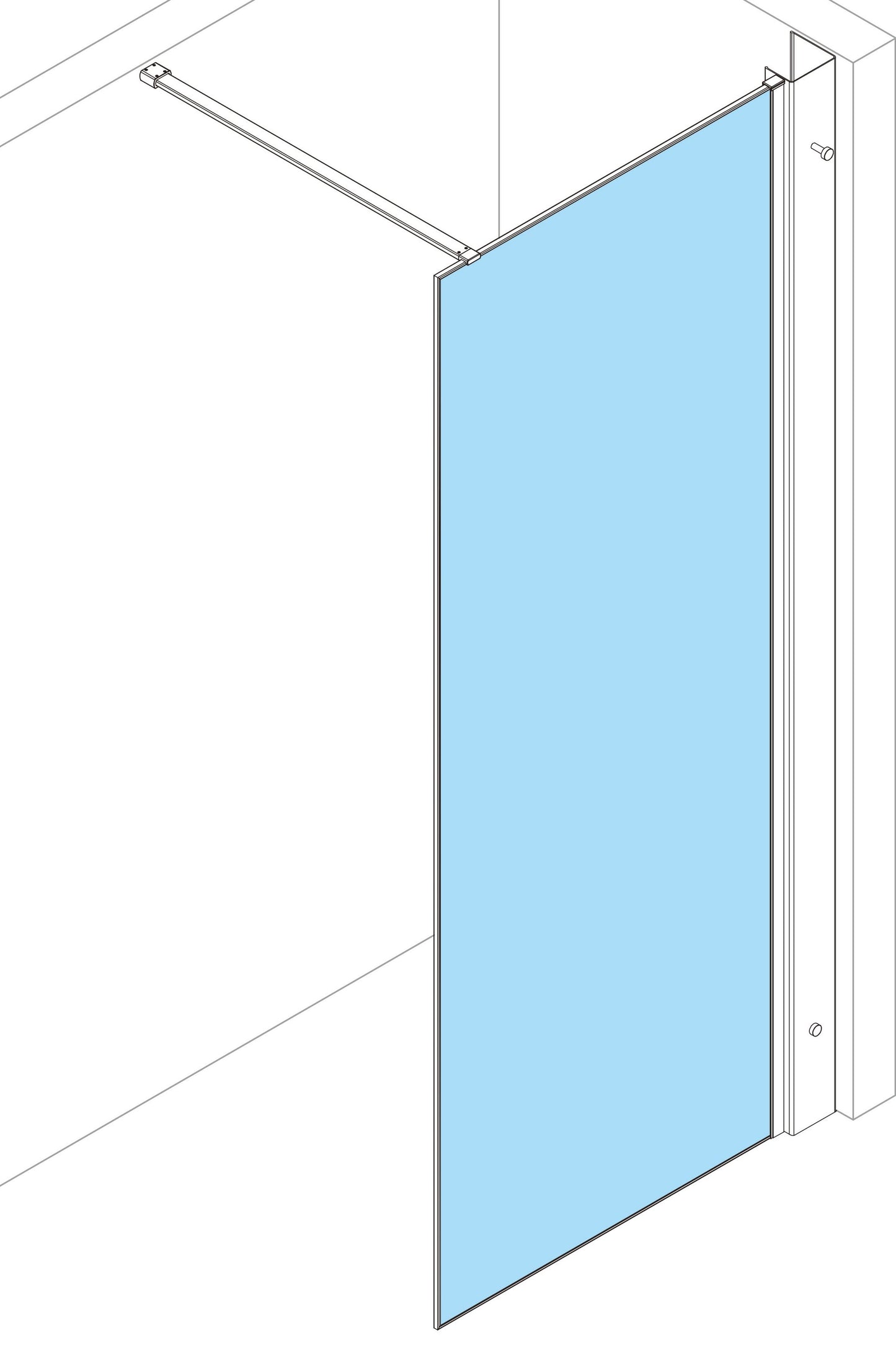 Veggprofil med hyller, krom
