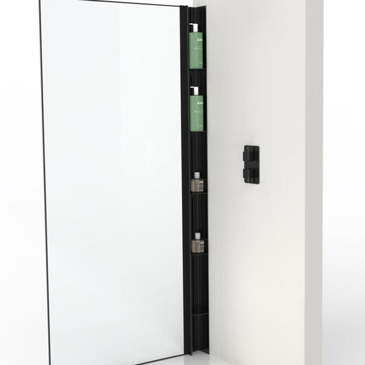 Veggprofil med hyller, sort matt