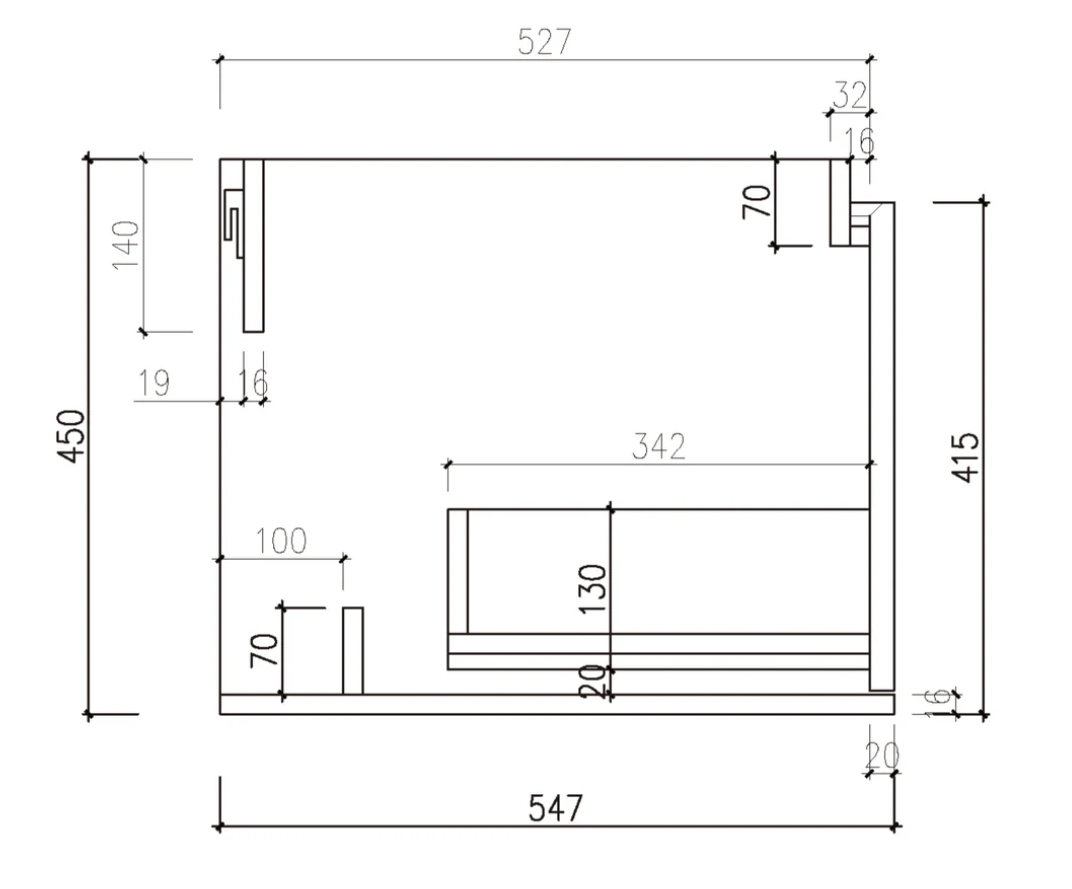 Nordic Shape 120 cm m/hvit matt benkeplate i kompositt