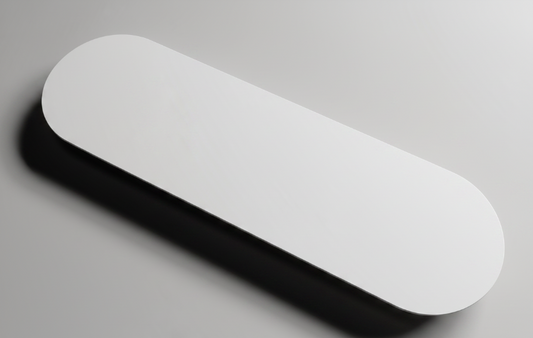 Nordic Shape 180 cm benkeplate i hvit matt kompositt