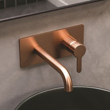 Innbyggingskran for servant komplett, børstet kobber