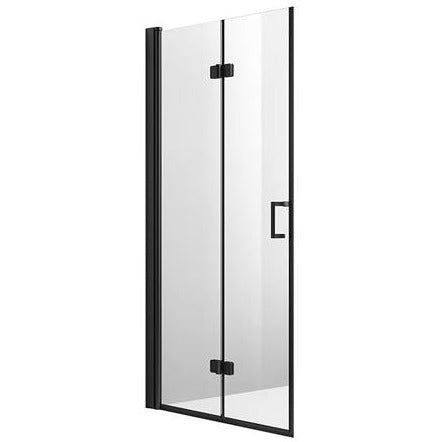 Quick leddet dusjdør 100 cm, sort matt - venstre