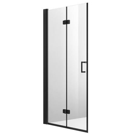 Quick leddet dusjdør 80 cm, sort matt - venstre