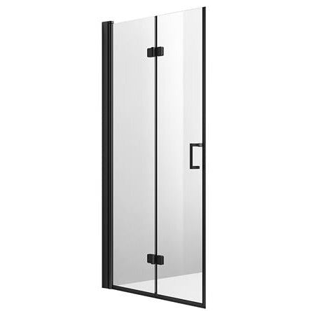 Quick leddet dusjdør 70 cm, sort matt - venstre