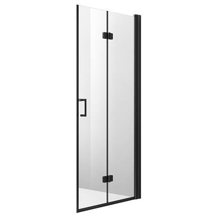 Quick leddet dusjdør 90 cm, sort matt - høyre