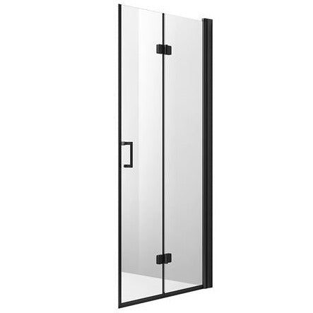 Quick leddet dusjdør 80 cm, sort matt - høyre