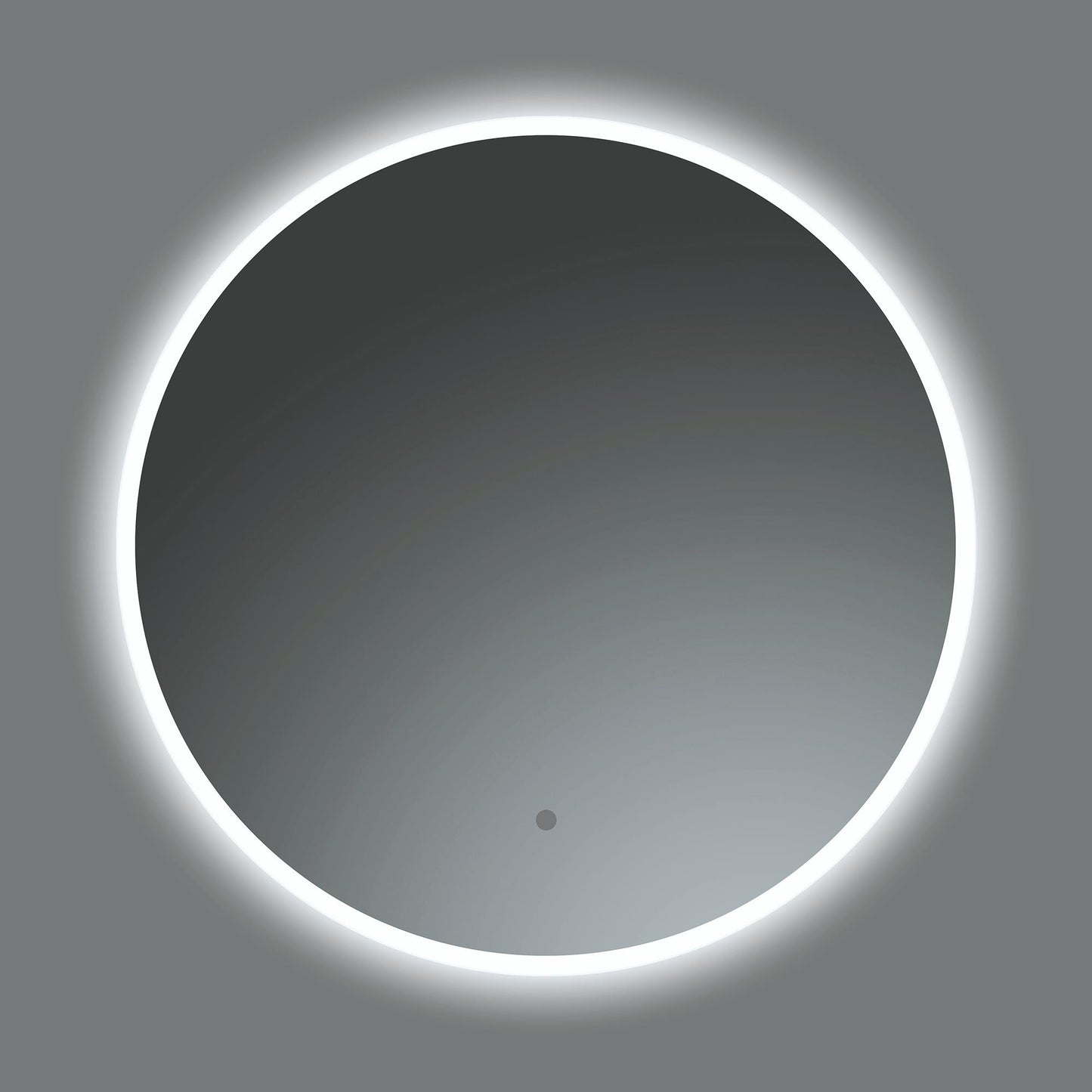 Rundt speil med lysramme ø100 cm