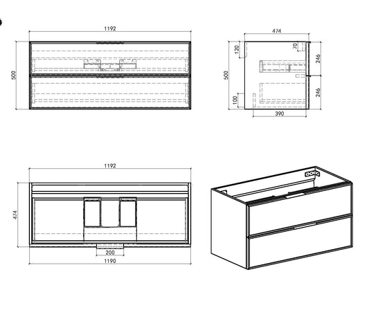 Essence 120 valnøtt UTEN/servant