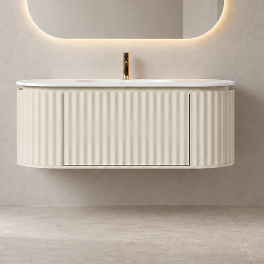 Nordic shape 120 beige med servant u/speil