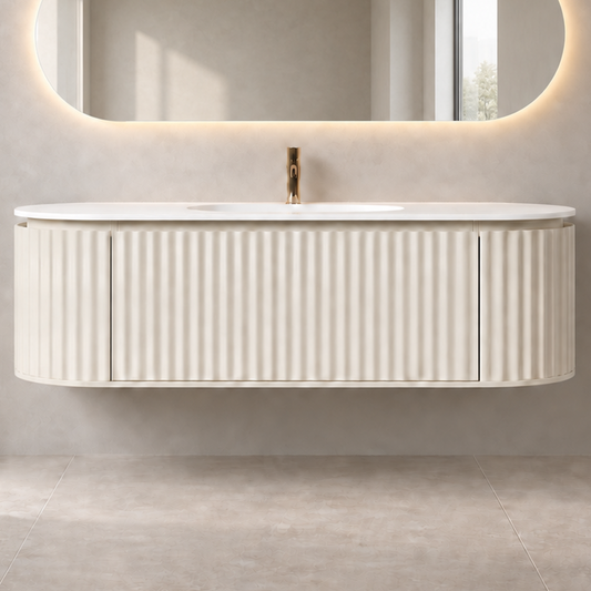 Nordic shape 150 beige med servant u/speil