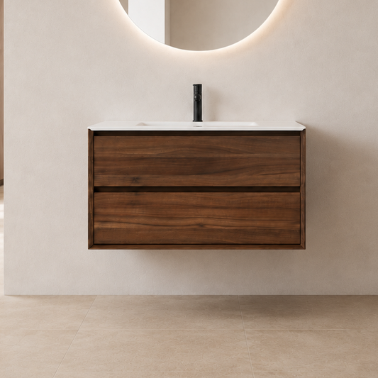 Oslo baderomsmøbel 90 cm valnøtt