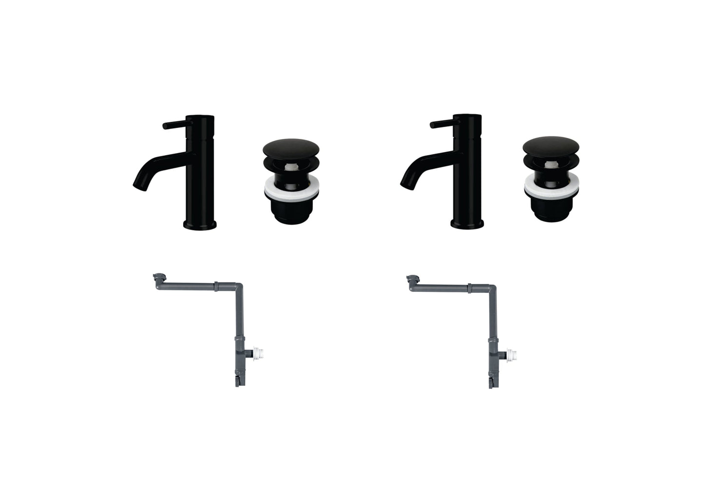 Sort pakkeløsning for dobbel servant