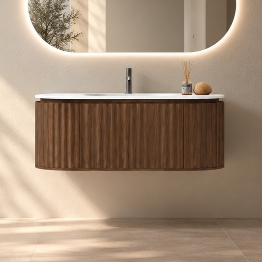 Nordic shape 120 valnøtt med servant u/speil