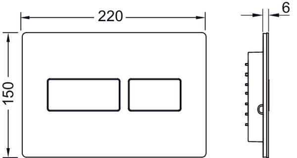 Tece Solid trykknapp hvit blank