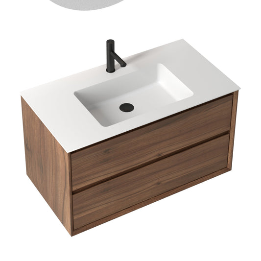 Oslo baderomsmøbel 90 cm valnøtt