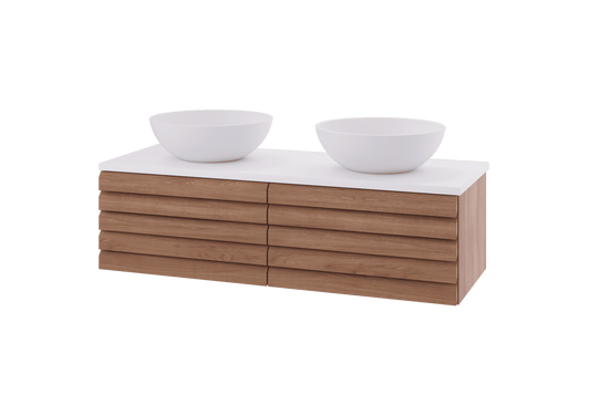 Selma 160 cm baderomsmøbel eikestav UTEN/benkeplate og servanter