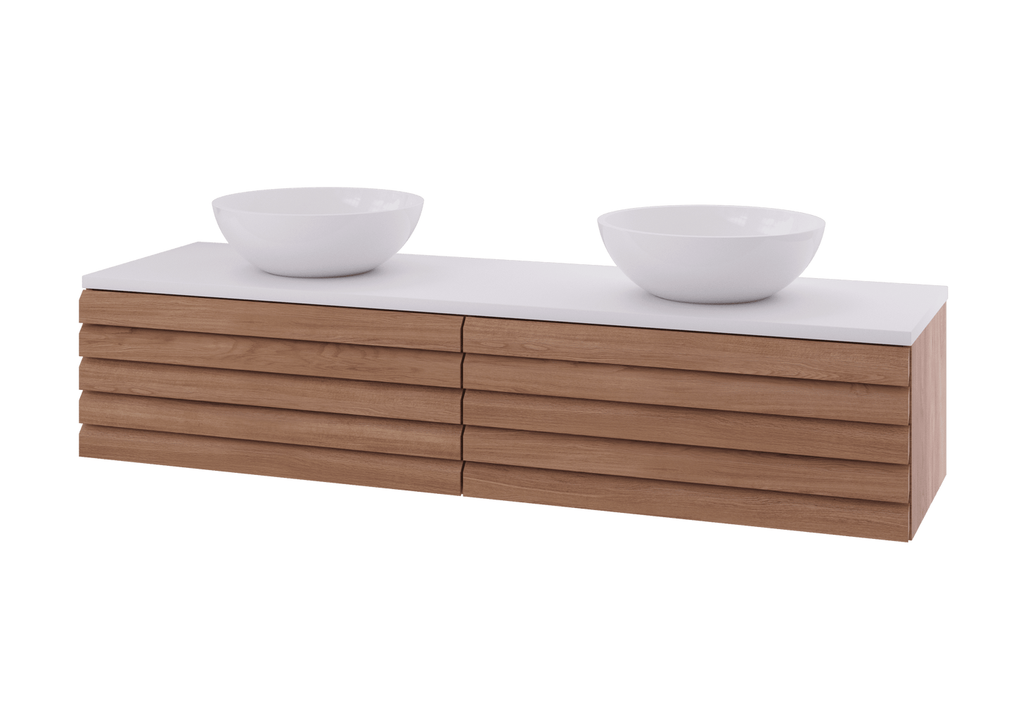 Selma 160 cm baderomsmøbel eikestav UTEN/benkeplate og servanter