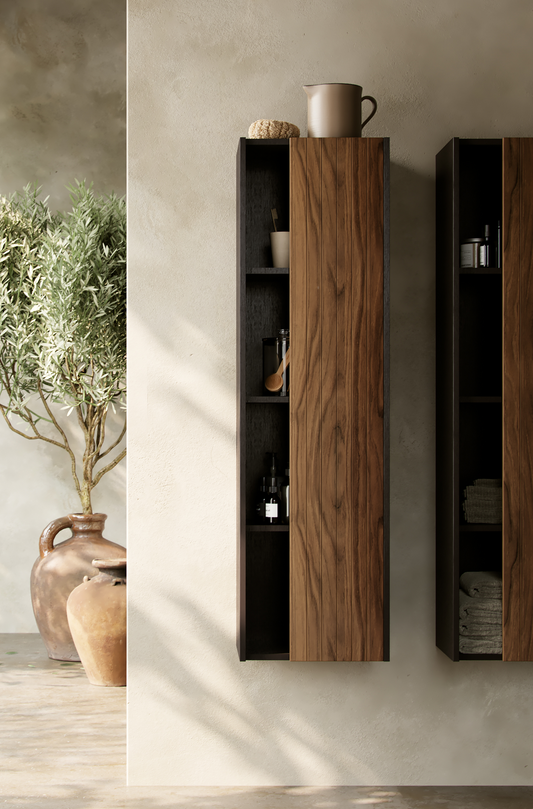 Provence Høyskap B40 D32 sort eik/valnøtt stav