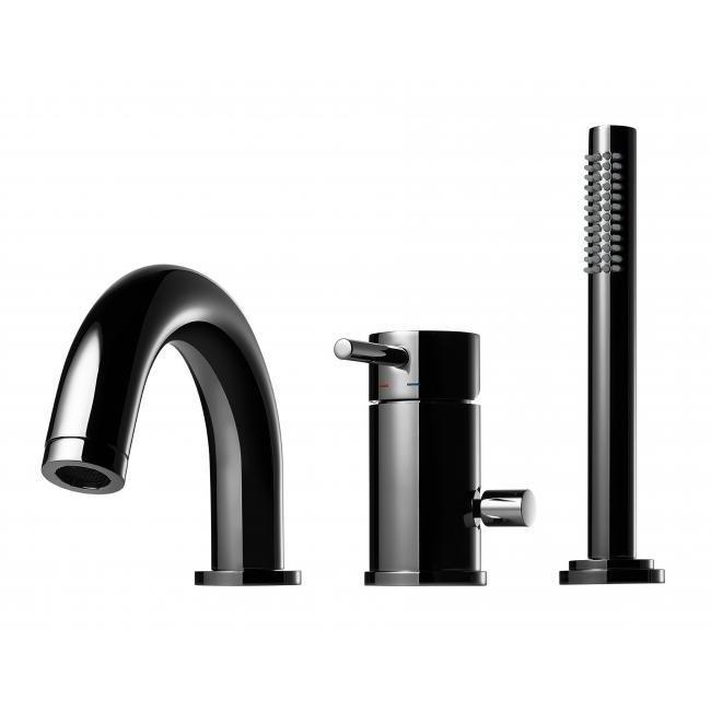 BI047 badekarbatteri sort krom (4835043410000)