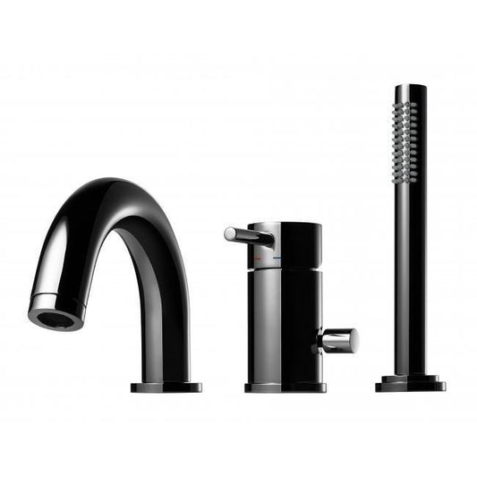 BI047 badekarbatteri sort krom (4835043410000)