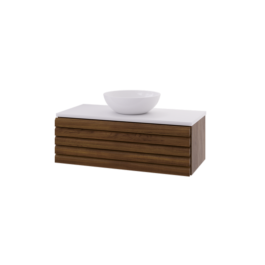 Selma 120 cm baderomsmøbel mørk eik UTEN/benkeplate og servant