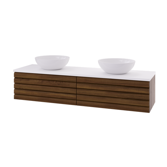 Selma 160 cm baderomsmøbel mørk eik UTEN/benkeplate og servanter