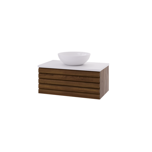 Selma 80 cm baderomsmøbel eik mørk UTEN/benkeplate og servant