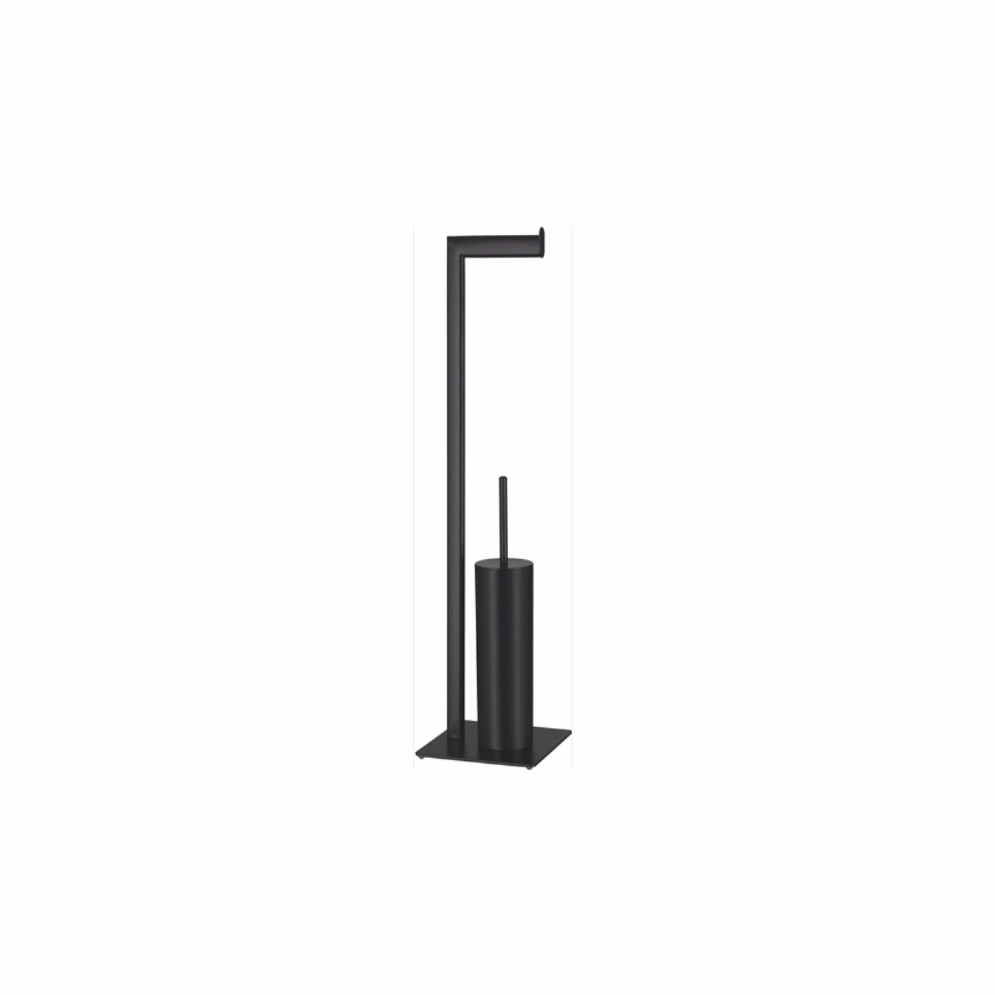 Toalettpapirholder m/børste sort matt (1378732638321)