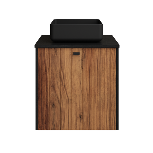 Provence servantskap B60 med Monaco porselenservant sort eik/valnøtt stav