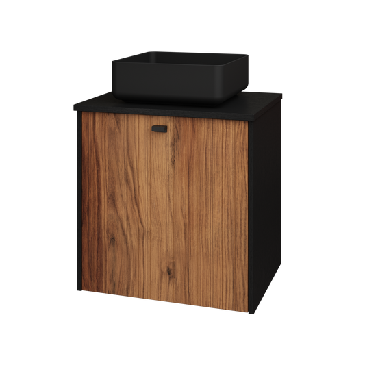 Provence servantskap B60 med Monaco porselenservant sort eik/valnøtt stav