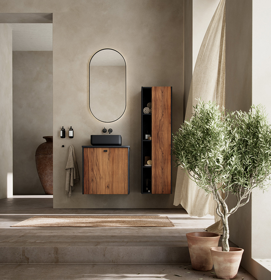 Provence miljø 60 cm med høyskap Sort eik/valnøtt stav