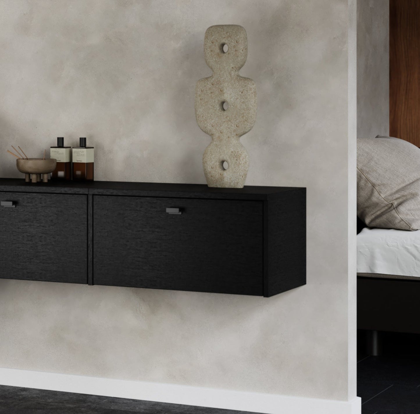 Provence kommode B60 sort eik