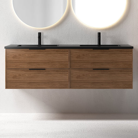 Essence 160 valnøtt m/sort matt dobbel servant