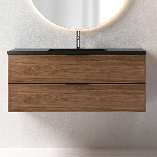 Essence 120 valnøtt m/sort matt midtstilt servant