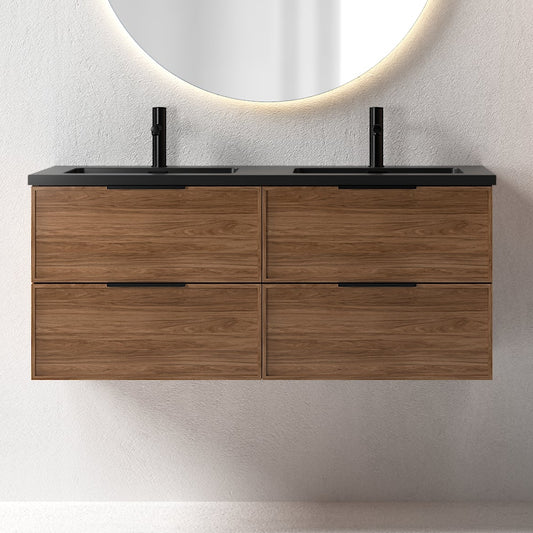 Essence 120 valnøtt m/sort matt dobbel servant