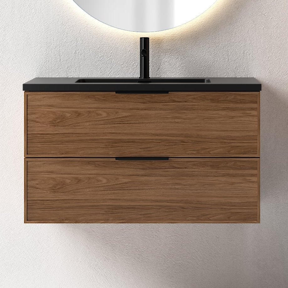 Essence 90 valnøtt m/sort matt servant